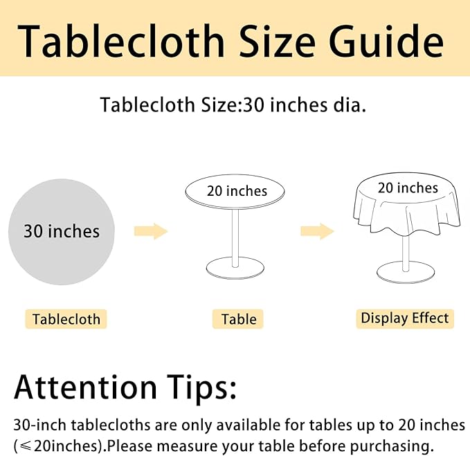 JIUZHEN Round Textured Table Cloth Linen Wrinkle Free Stain Resistant Farmhouse Decorative Circular Tablecloth for Kitchen, Dining, Party, Wedding, Outdoor Use (30 Inch Round,Stone)