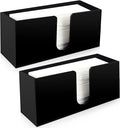 Paper Towel Holder for Countertop, Black Acrylic Napkin Dispenser – Fits Multifold, C-Fold & Z-Fold Trifold Towels, Durable 5mm Thick for Bathroom, Kitchen, Restaurant & Toilet(2pcs)