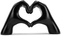 FANTESTICRYAN Medium Heart Hands Statues Black Hand Love Sculpture Decorative Home Decor Ornaments for Living Room, Wedding, Bedroom, Office Desktop, Cabinets, Bookshelf (Medium Black)