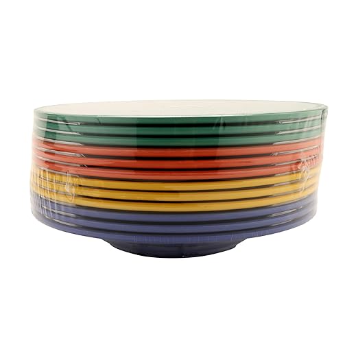 G.E.T. B-1611-MIX Diamond Mardi Gras Collection, Multi Color 16 oz. Melamine Bowls (Pack of 12),