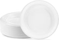 PLASTICPRO 200 PCS White Plastic Round 6 Inch Plates - Premium Quality, Light Weight Disposable Dishes for Parties & Weddings