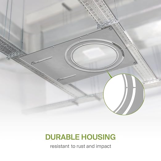 ASD 18 Inch New Construction Mounting Plate with Asymmetric Round Hole - 8/10/12 Inch Flat Steel Rough in Wafer Light Bracket, Shallow LED Recessed Lighting Housing, 6 Pack