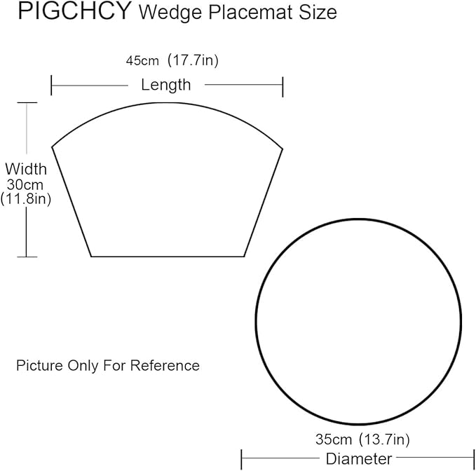 PIGCHCY Wedge Shaped Placemats Set of 6 with Centerpiece Round Mats Washable Kitchen Placemats Heat-Resistant Table Mats (Sage Green)