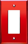 LIDER Reflective Acrylic Decorator Wall Plate, Mirrored Light Switch Plate, Plexiglass Outlet Cover, Acrylic Glass, Oversized 1-Gang 5.25" x 3.44", LWP-31O-ARD, Red