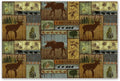 Rustic Bear Deer Placemats Wildlife Moose Forest Animal Cabin Lodge Lake Pine Heat-Resistant Linen Table Place Mats for Dining Kitchen Country Camp Style Farmhouse Decor 12x18 in 6 PCS