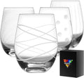Etched Stemless Wine Glasses for Red or White Wine (Set of 4), 18-Ounces, Large Wine Glasses for Cabernet, Pinot Noir, Burgundy, Bordeaux, Clear, Etched