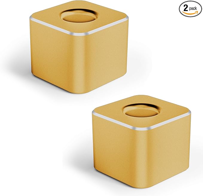 Aluminum Single Hole Pen Stand - Durable Fountain Pen Holder for Desk Display, Non - Slip Base, Minimalist Office/Home Organizer(Gold,2P)