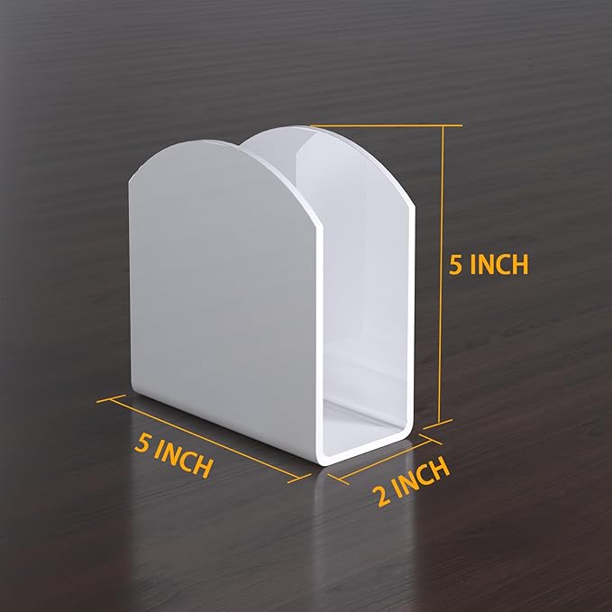 SILUT 2 Pack Napkin Holder for Table, Acrylic Napkins Holder, Napkin Dispenser for Kitchen Table, Cocktail Napkin Holder for Bar, Banquet, Restaurant, Freestanding Napkins Holder - White