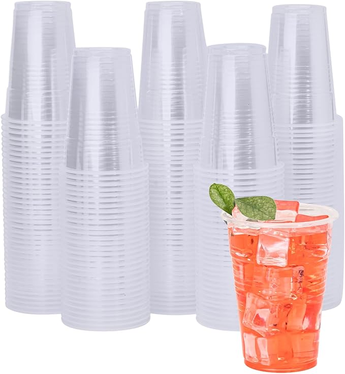 YEEHAW 9 oz Plastic Cups, 80 Pack - Clear Disposable Drinking Water Cups for Cold Beverages, Ideal for Party
