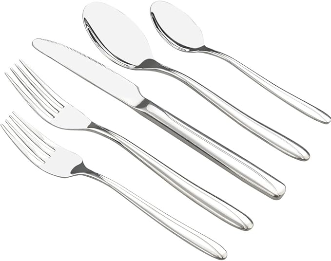 Anbers 80-Piece Stainless Steel Flatware Sets, Dinner Table Cutlery Service for 16