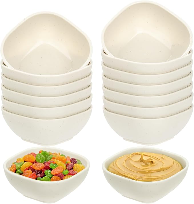 15 Pack Unbreakable Dipping Bowls, 4.5 OZ Soy Sauce Dishes,Wheat Straw Small Dessert Bowls,Small Prep Bowls，Dipping Sauce Cups, Dip Bowls for Side Dish, Snacks, BBQ，Ketchup