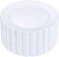 SUT 72-Pack 10.25 Inch White Heavy Duty Plastic Dinner Plates, Disposable Plates, Scallop Plates for Parties, Events, and Occasions