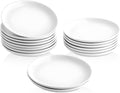 16 Piece Ceramic Appetizer Plates, 5.6 Inch Small Dessert Plates Set, White Round Plates for Bread, Butter, Snack, Lightweight Dinnerware Saucer Sets - Ivory, Oven, Microwave & Dishwasher Safe