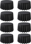 8 Pack Round Tablecloth 90 Inch Black Table Cloth for Round Tables, Washable Polyester Tablecloth Stain and Wrinkle Resistant Decorative Table Cloth for Wedding Party Dining Banquet