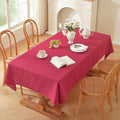 Zobesta Red Table Cloth Rectangle Table 70 x 53 Inch, Cotton Red Linen Tablecloth Rectangle Heavy Weight Washable Soft Boho Tablecloth for Outdoor, Party, Holiday, Picnic, Dining