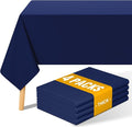 Smiry 4 Pack Rectangle Table Cloth, Waterproof Anti-Scratch Polyester Tablecloth, Decorative Washable Fabric Table Cover for Dining, Buffet, Parties and Outdoor, 60x84, Navy