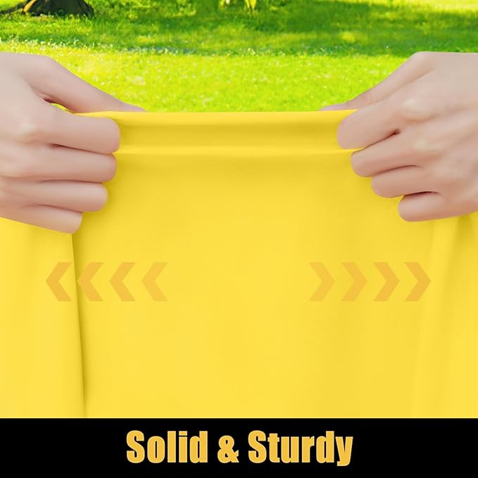 Smiry Rectangle Picnic Table Cloth, Waterproof Elastic Fitted Tablecloths for 4 Foot Tables, Washable Polyester Table Cover for Camping, Indoor and Outdoor (Yellow, 30"x48")