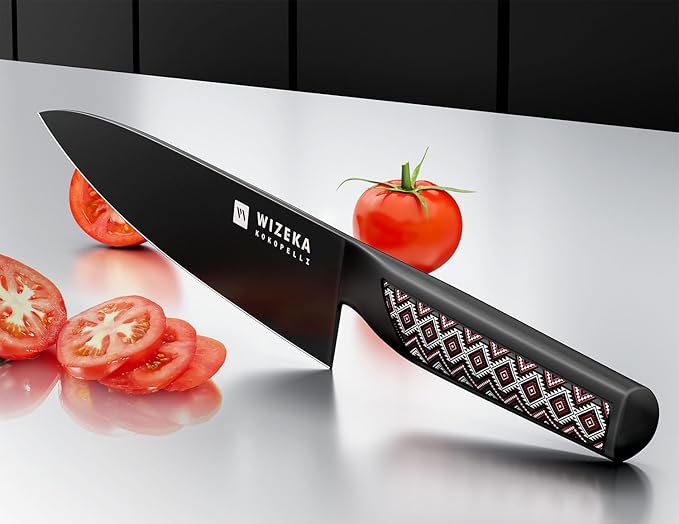 WIZEKA Chef Knife: 8 Inch: Extreme Sharp Kitchen Knife: Full Tang High Carbon Stainless Steel: Chef's knife with Ergonomic Handle with Unique Patterns,Kokopelli Series