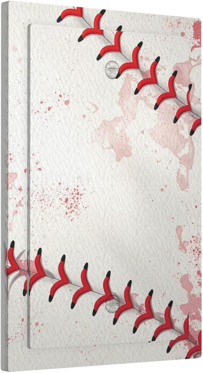 Light Switch Cover Baseball Sports Ball Game Wall Plate Cover 1 Gang Blank No Device Decorative Outlet Covers Electrical Switchplate for Bathroom Bedroom Decor