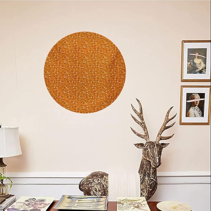Ceramic Plates, Dog Bone Decorative Ceramic Plates, Pattern with Paw Prints Bones and Hearts Veterinary, 8 Inch, for Dining, Parties, Wedding, Marigold Burnt Orange and White