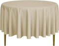 Lann's Linens - 90" Round Premium Tablecloth for Wedding/Banquet/Restaurant - Polyester Fabric Table Cloth - Beige