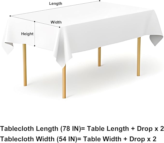 misaya Rectangle Waterproof Vinyl Table Cloth, Buffalo Flannel Backed Tablecloth, Wipeable Plastic Table Cover for Valentine's Day, Dinner, Kitchen, Outdoor (54" x 78", Pink and White)