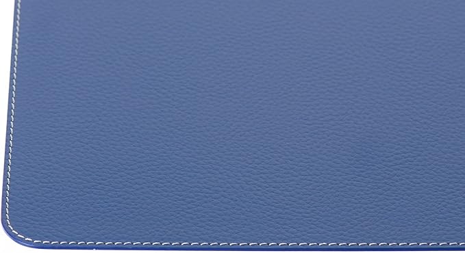 Nikalaz Set of Blue Placemats and Coasters, 4 Table Mats and 4 Coasters, Recycled Leather, Place Mats 18'' x 13'' and Coasters 3.9'' x 3.9''