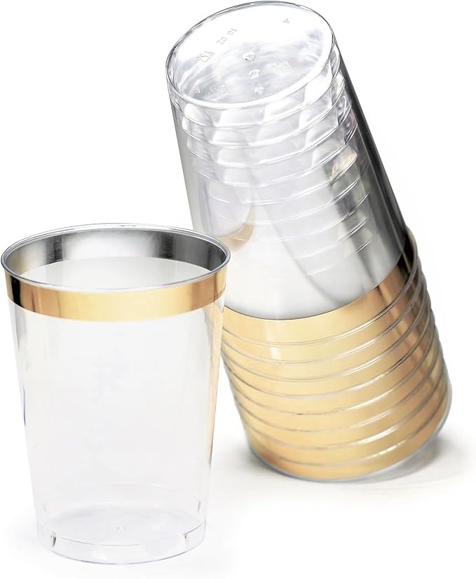 " OCCASIONS " 640pcs set (80 Guests)-Extra Heavyweight Vintage Wedding Disposable/Reusable Plastic Plates 80 x 11'' + 80 x 8.25''+Silverware+Cups+Napkins (Chateau in Mint)