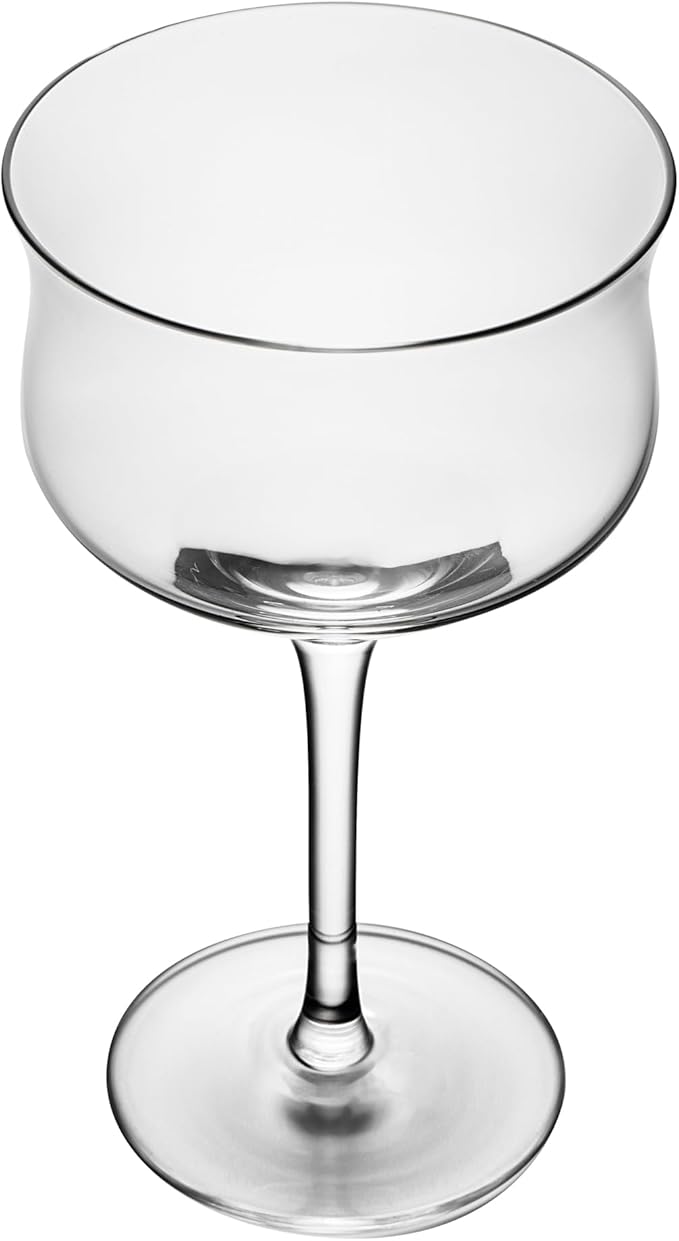 Restaurantware-Vetri 12 Ounce Bar Glasses, 6 Dishwashable Martini Glasses - No Lead, Long Stemmed, Clear Glass Cocktail Drinkware, For Hosting Parties, Serve Wine, Margarita, Cosmopolitan, And More