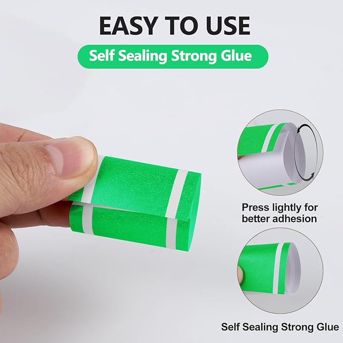 Germiwipe Paper Napkin Bands,Napkin Rings Self Adhesive,Silverware Wraps Bands - Perfect for Birthday Parties, Weddings, Family Reunion & Events (Classic Green -500 PCS)
