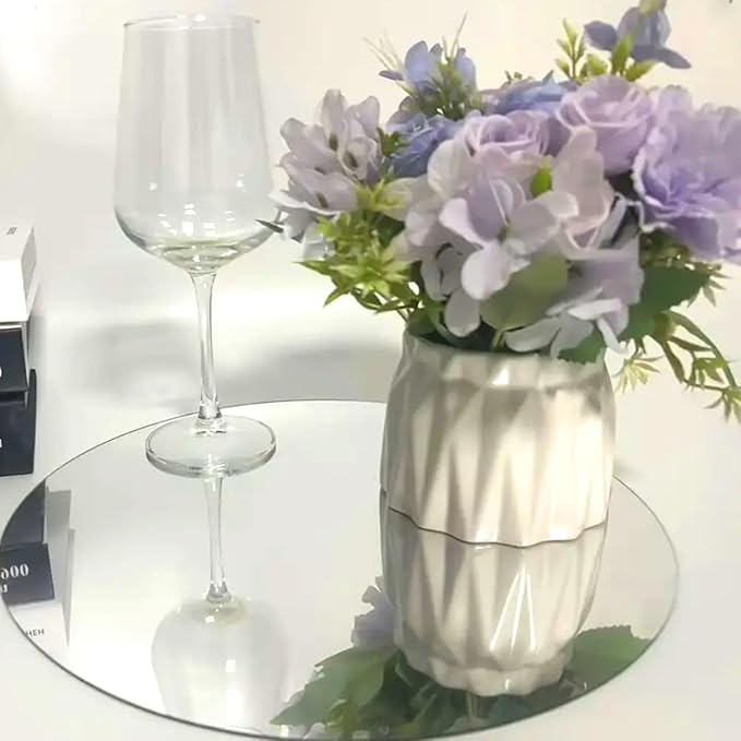 14Pack Round Mirror Centerpieces for Tables, 2mm, 6inch Circle Mirror Trays Plates for Table Centerpieces, Circle Mirror Candle Plates for Wedding Decorations and Party Table Centerpieces Decorations