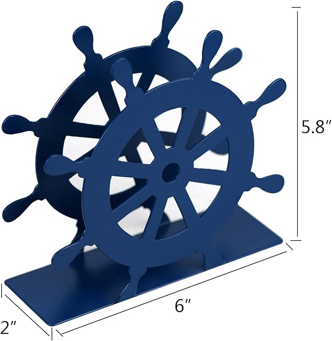 OIGUMR napkin holder farmhouse napkin holder 5.9 x 5.9 inch (Blue Rudder Shape, 1)