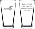 Custom Loon Pint Glass for Beer - Fun Bird Themed Gifts and Decor for Men & Women - 16 oz Glasses