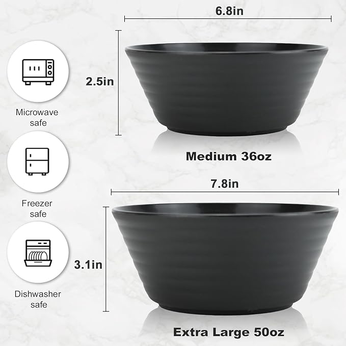 Wrova Wheat Straw Bowl Sets,6 PCS Unbreakable Big Cereal Bowl 50 OZ,Microwave and Dishwasher Safe Bowls,Large Salad Bowls for Party,Dorm,Apartment,Camping (Colorful Series)