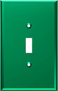 LIDER Reflective Acrylic Toggle Switch Wall Plate, Mirrored Light Switch Plate, Plexiglass Switch Cover, Acrylic Glass, Oversized 1-Gang 5.25" x 3.44", LWP-11O-AGR, Green