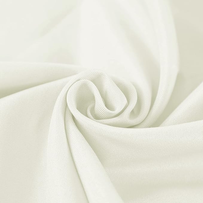 Fokitut 2 Pack Waterproof Round Tablecloth, 60 Inch, Stain Resistant and Wrinkle Polyester Table Cloth, Fabric Table Cover for Kitchen Dining, Wedding, Party, Holiday Dinner-Ivory