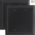 2-Pack Double Blank Wall Plate, Durable Natural Bamboo Fiber Wall Plate Cover,Black 1 Gang Wall Plate for Unused Outlets/Switches