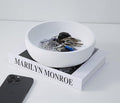 Aotea Crafts 7.9" Large White Key Bowl for Entryway Table Decor - Modern Concrete Sturdy Decorative Key Holder Bowl for Keys