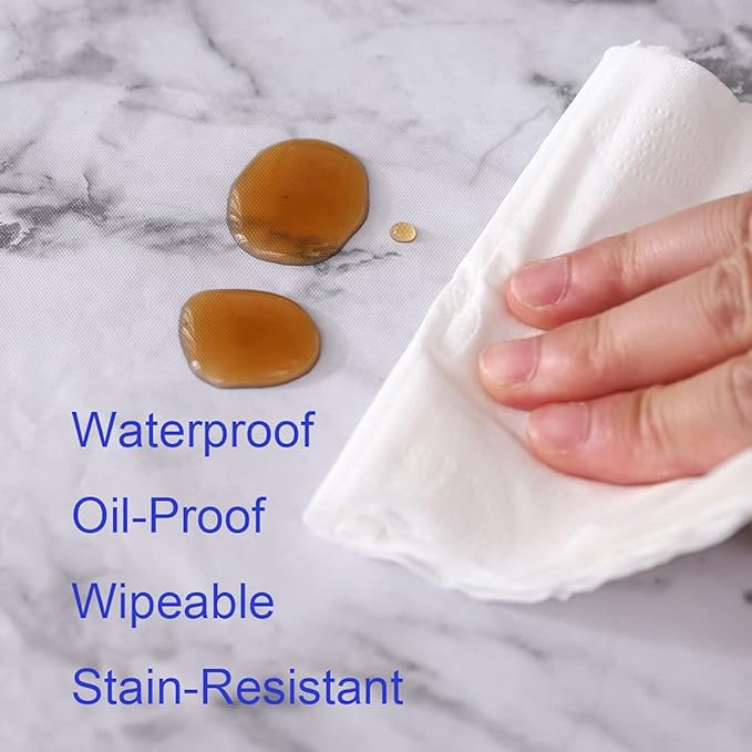 Walrus Round Vinyl Fitted Tablecloth with Flannel Backing Elastic Edge Design Table Cover Waterproof Oil-Proof PVC Table Cloth Stain-Resistant Best for 45"-56" Round