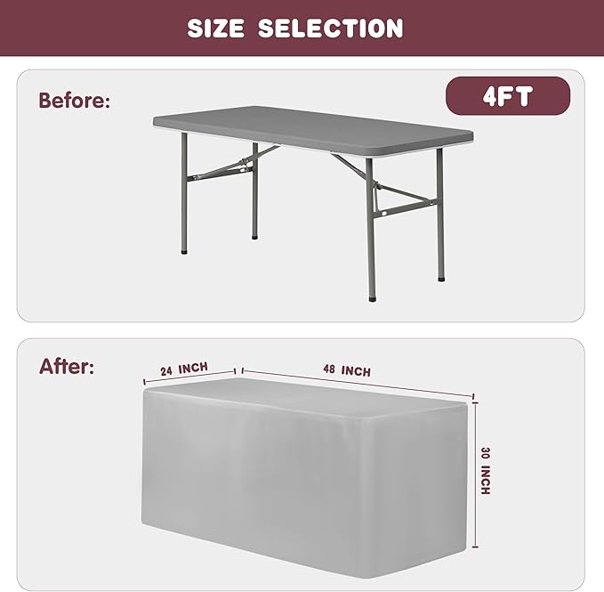 HolidayIdeas 2 Pack Fitted Tableclothes - 48 x 24 Inch - Purple Rectangle Tablecloths for 4 Foot Tables, Polyester Fabric Table Covers for Birthday Parties, Holiday Dinner, Trade Show