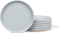 LIANYU 6Pcs Stoneware Dinner Plates, 7.75 Inch Small Porcelain Salad Plate Set, Kitchen Ceramic Serving Dishes Set for Dining, Microwave, Oven & Dishwasher Safe, Scratch Resistant, Glacier Gray