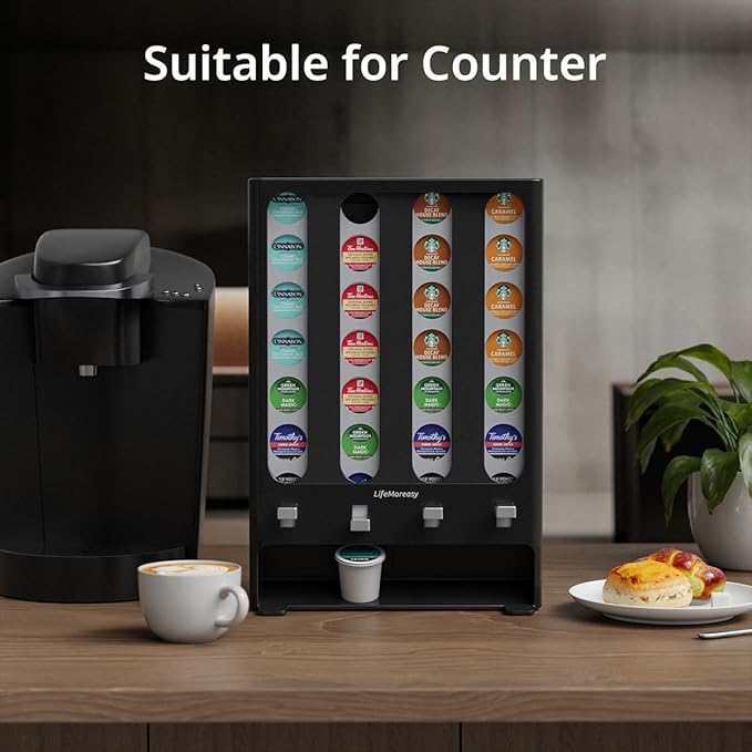 K Cup Holder Creative Coffee Pods Storage Stand Vending-Style K Pod Dispenser K Cup Organizer for 28 Pods