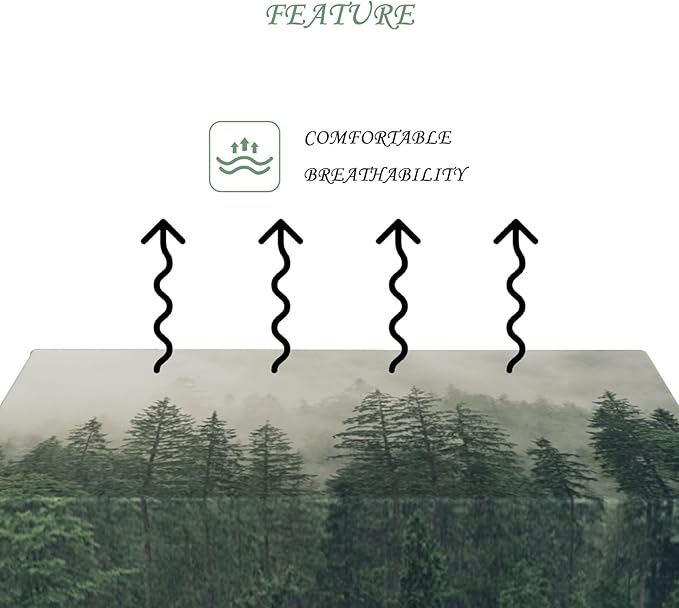 60x84 Inch Nature Scenery Rectangular Tablecloth Foggy Wild Forest Mysterious Secret Realm Table Cloth Waterproof Durable Table Cover for Home Game Room Banquet Picnic Outdoor BBQ Decor