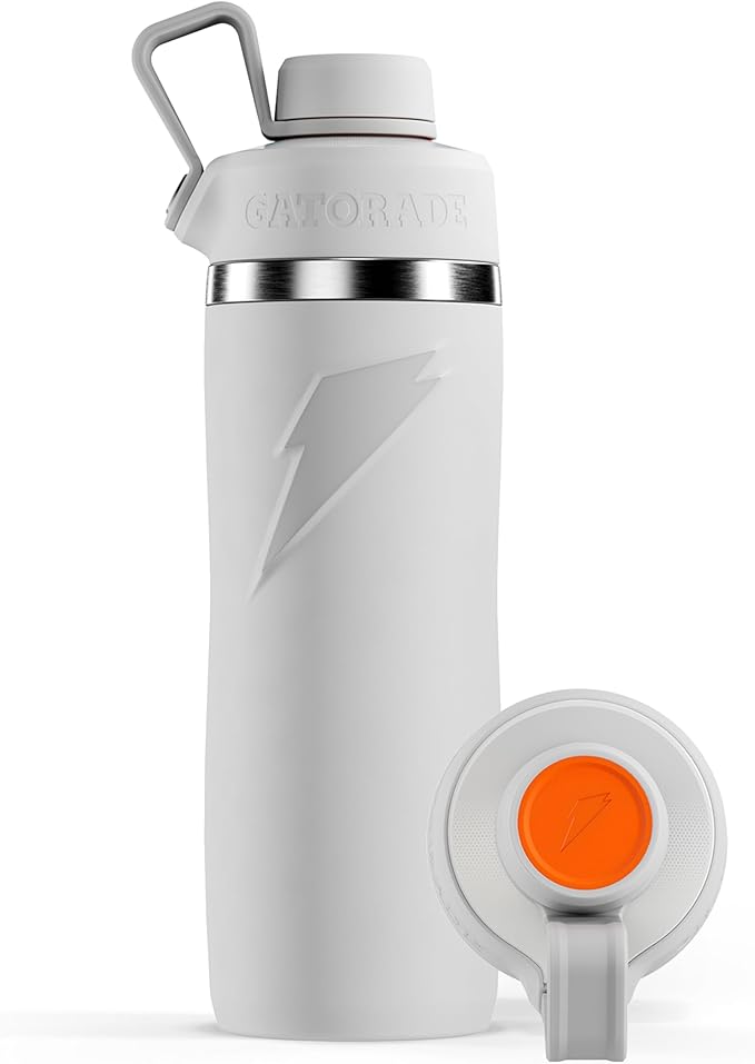 Gatorade 'Overtime' 32oz Stainless Steel Water Bottle, Twist Cap, White