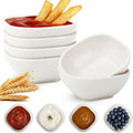 5 OZ Sauce Bowls, Unbreakable Plastic Ramekins, Dishwasher Safe Wheat Straw Bowls Set of 6, Dipping Sauce Cups for Side Dishes, Sushi, Nut, Soy Sauce Dish for Kitchen, Party, Camping- White