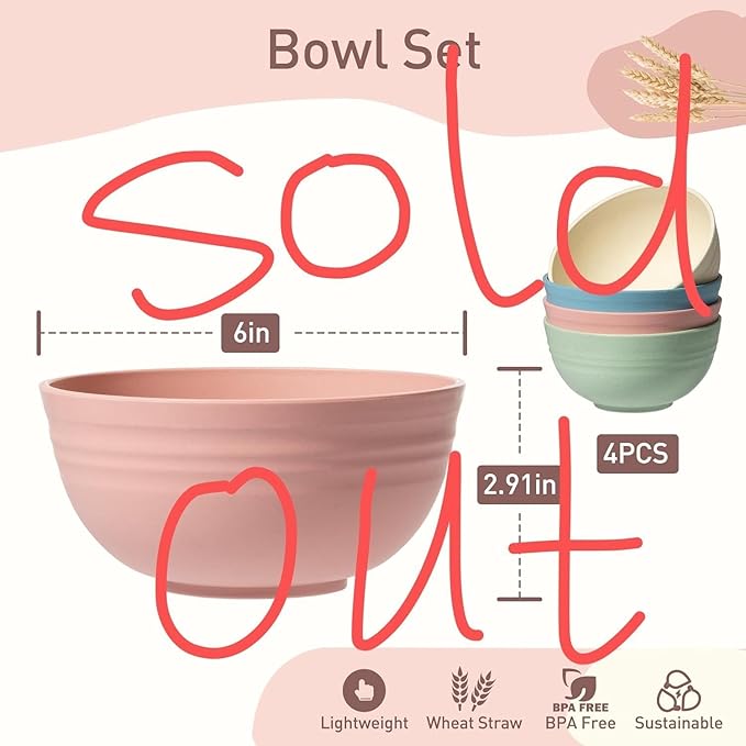 Greenual Salad Bowls Wooden Salad Bowl Set Large Bowls for Serving, Handmade with Serving Utensils Beige