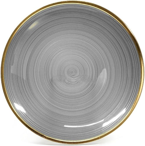 " OCCASIONS " 50 Plates Pack (25 Guests)-Wedding Party Disposable Plastic Plate Set -25 x 10'' Dinner + 25 x 7'' Salad & Dessert plates (Belize in Black & Gold)