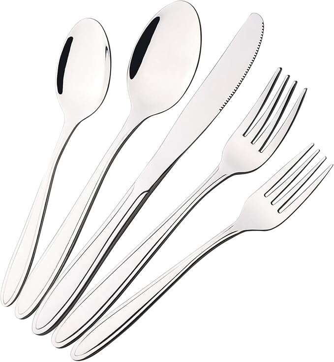 40-Piece Stainless Steel Flatware Set, Cutlery Set Service for 8
