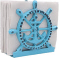 THDC Nautical Napkin Holder, Lunch, Dinner, Nautical Collection Napkin Holder, Made of Metal (Anchor Distressed Blue)