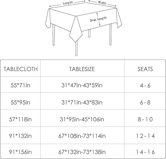 BALCONY & FALCON Rectangle Table Cloth – Waterproof, Wrinkle-Resistant Farmhouse Tablecloth for Dining, Kitchen, Outdoor Patio, Baby Shower, Christmas Party Decorations (Dark Gray, 55" x 71")
